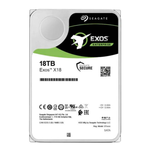 Seagate Exos X18 18TB HDD; 3.5''; 6GB/s SAS 512e/4Kn; RPM 7200