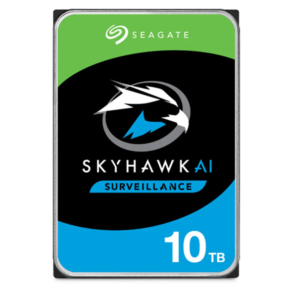 Seagate Skyhawk AI 10TB 3.5'' HDD Surveillance Drives; SATA 6GB/s Interface; 256MB Cache; RPM: 7200; 512e