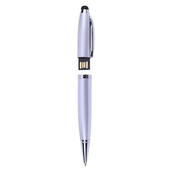 2 in 1 Pen Style USB Flash Disk, Silver (4GB)