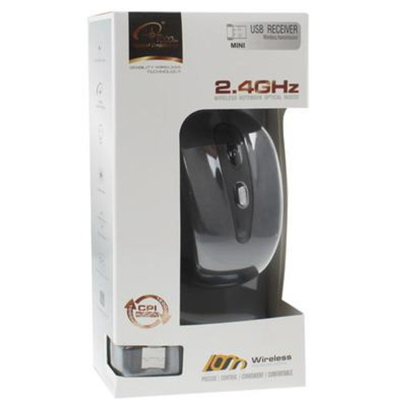 2.4GHz Wireless Optical Mouse with USB Receiver, Plug and Play, Working Distance up to 10 Meters (Grey)