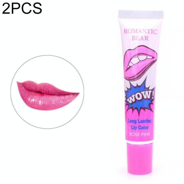 2 PCS Easy Peel Off  Long Lasting Lip Gloss Waterproof Matte  Lipstick Women Cosmetic(Rose Pink)