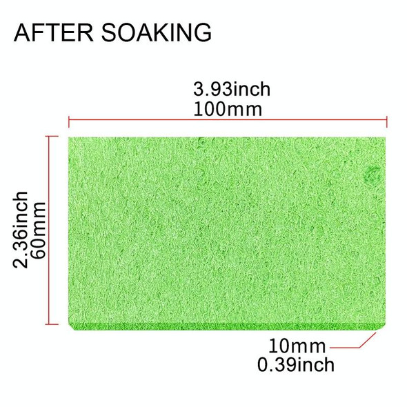 20pcs 10x6x1cm Remove Tin Solder Bubble Sponge Phone Repair High Temperature Soldering Iron Cleaning Sponge(Green)