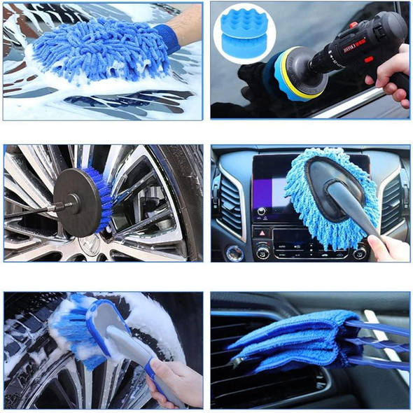 27pcs/set WRS-CS29 Car Wash Cleaning Brush Set Car Interior Crevice Cleaning Electric Drill Brush