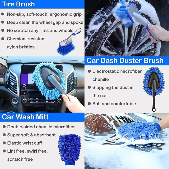 27pcs/set WRS-CS29 Car Wash Cleaning Brush Set Car Interior Crevice Cleaning Electric Drill Brush