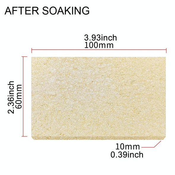 20pcs 10x6x1cm Remove Tin Solder Bubble Sponge Phone Repair High Temperature Soldering Iron Cleaning Sponge(Yellow)