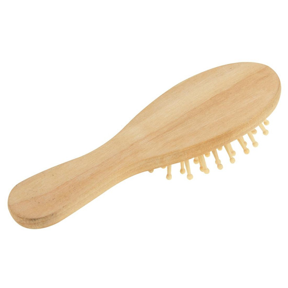 Natural Wooden Massage Hair Comb with Rubber Base & Wooden Brush, Size: Medium(White)