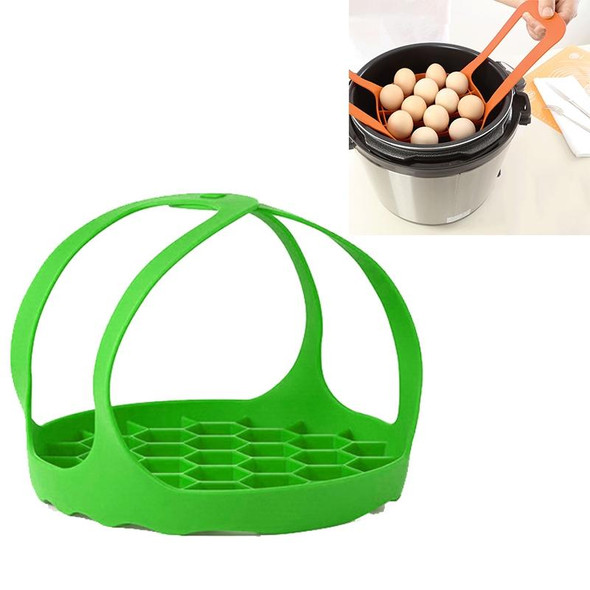 2 PCS Silicone Steamer Egg Cooker Silicone Steamer Basket, Size:8 Inches(Green)