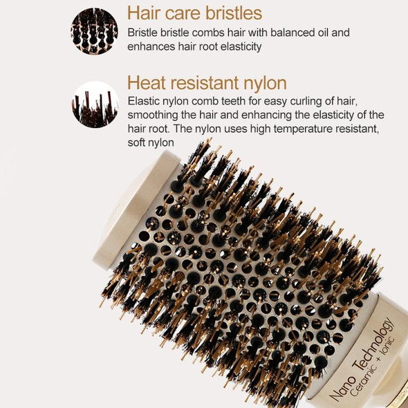 Ceramic Aluminium Hair Comb Round Brush with Nylon Bristle Professional Barber Styling Hair Brush(25mm)