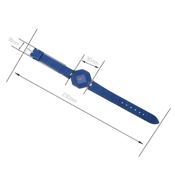Gem Cut Geometry Crystal Leather Quartz Wristwatch Fashion Watch for Ladies(Blue)