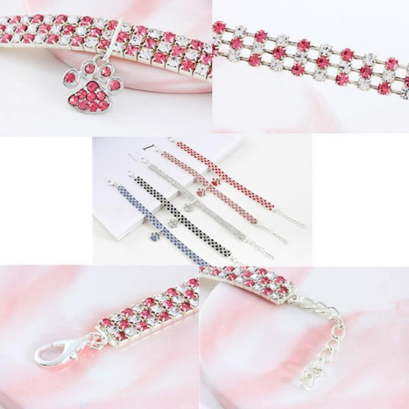 2 PCS Pet Collar Diamond Elastic Cat And Dog Necklace Jewelry, Size:M(Red White)