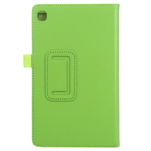 Samsung Galaxy Tab A7 Lite T220 / T225 Litchi Texture Solid Color Horizontal Flip Leather Case with Holder & Pen Slot(Green)
