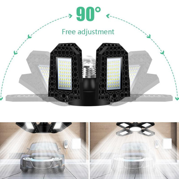 100W LED Garage Light Factory Warehouse Folding Four-Leaf Lamp(Cold White Light)