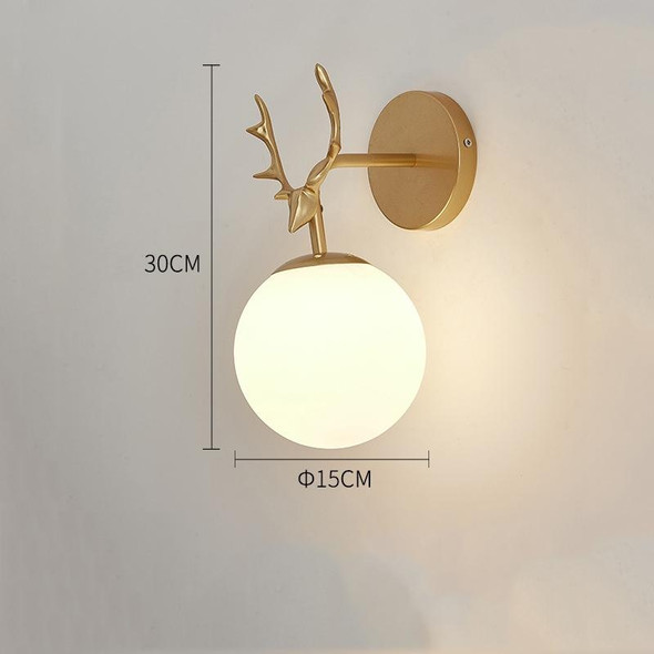LED Glass Wall Bedroom Bedside Lamp Living Room Study Staircase Wall Lamp, Power source: 12W Tri-color Light(6106 Golden Milk White)
