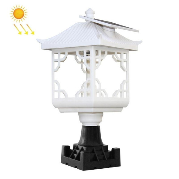 8 LED Solar Outdoor House Appearance Lawn Garden Decoration Light(White Column Cap)