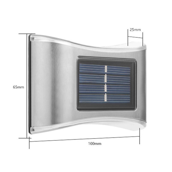 6 LED Solar Outdoor Garden Stainless Steel Wall Lamp(Color Light)