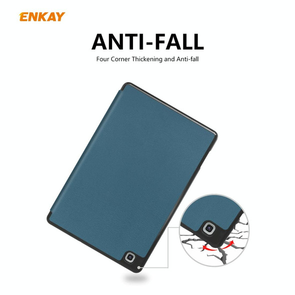 Samsung Galaxy Tab S6 Lite P610 / P615 ENKAY ENK-8003 PU Leather + TPU Smart Case with Pen Slot(Dark Blue)