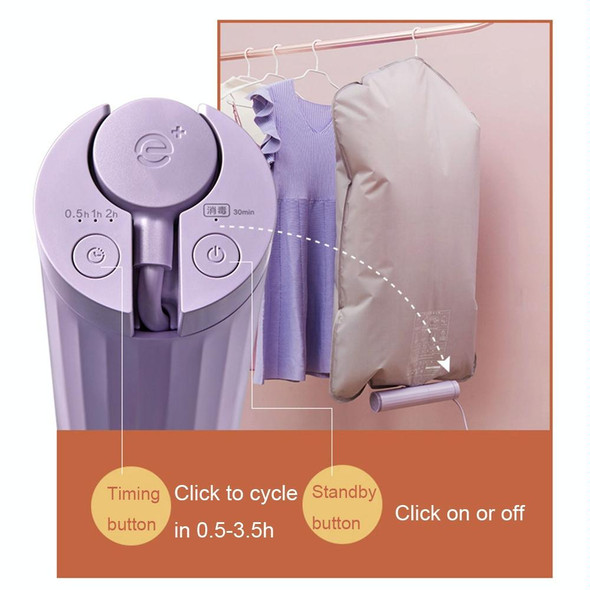 ACA AD-X40 Mini Portable Timing Home Dryer Multifunctional Clothes Dryer, CN Plug(Purple)