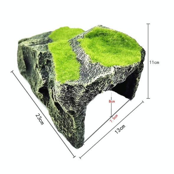 FGT48 Flocked Caple Box Turtle Hiding Nest Moss Cave Turtle Cave Sunbed