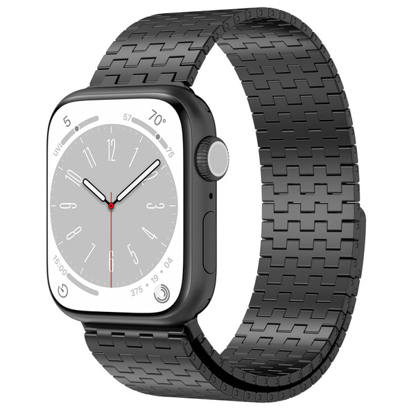 For Apple Watch Ultra 49mm Magnetic Buckle Stainless Steel Metal Watch Band(Black)