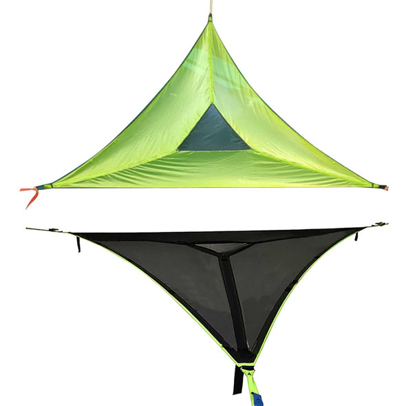 Aerial Multiplayer Triangle Hammock Folding Mesh Hammock Tree Tent,Size: 280x280x280cm Green