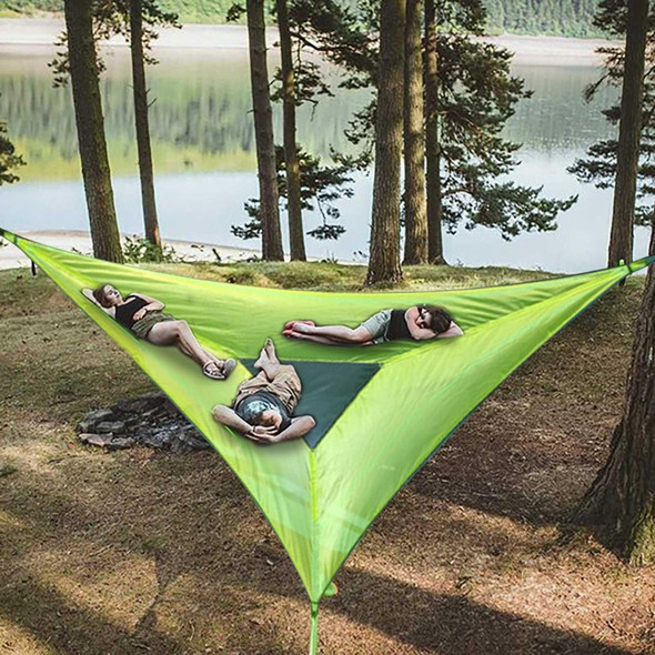 Aerial Multiplayer Triangle Hammock Folding Mesh Hammock Tree Tent,Size: 280x280x280cm Green