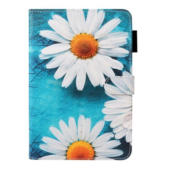 For iPad 9.7 (2018) Cross Texture Painted Horizontal  Leatherette Case with Sleep / Wake-up Function & Card Slot & Holder & Wallet(Chrysanthemum)