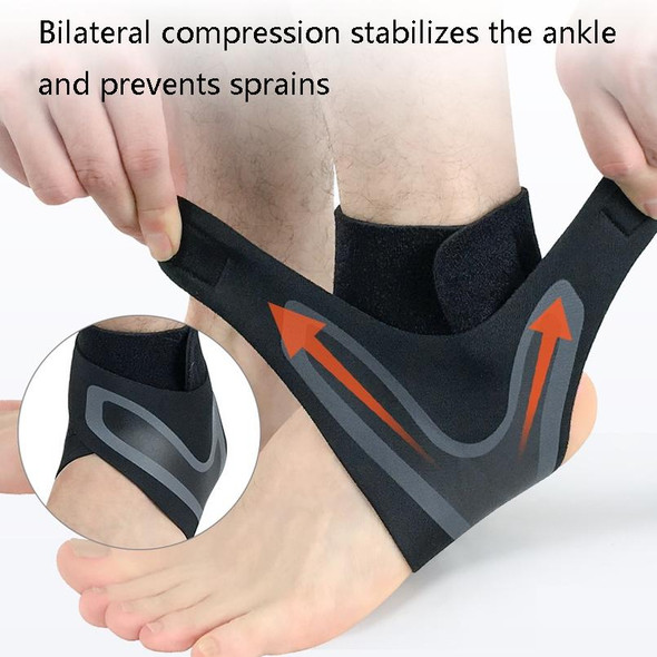 2 PCS Sports Compression Anti-Sprain Ankle Guard Outdoor Basketball Football Climbing Protective Gear, Specification: L, Left Foot (Black Red)