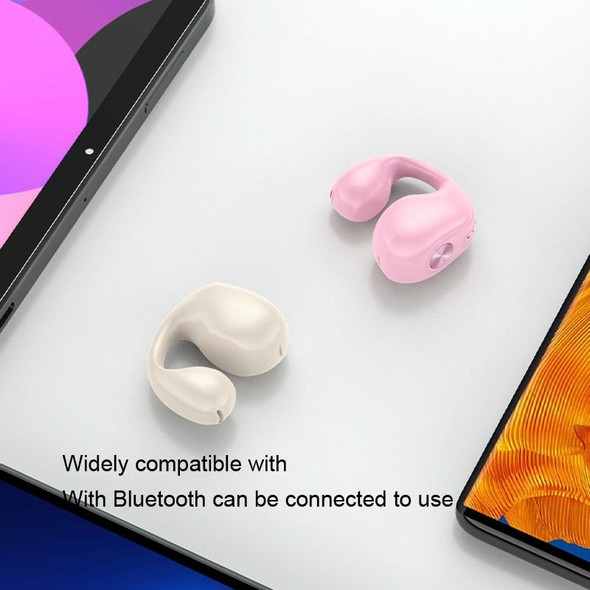 Dual Ear Bone Conduction Wireless Bluetooth Earphones Ear Clip Wear Mini Sport(Pink)