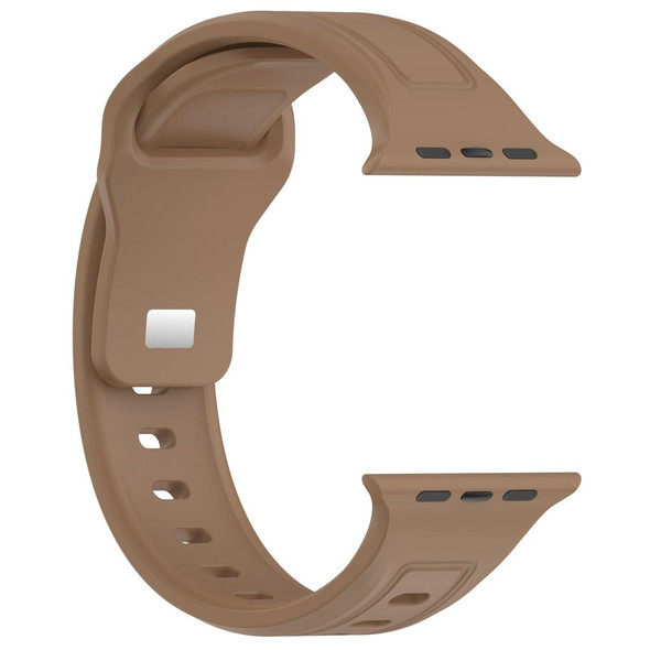 For Apple Watch 5 40mm Square Buckle Silicone Watch Band(Brown)