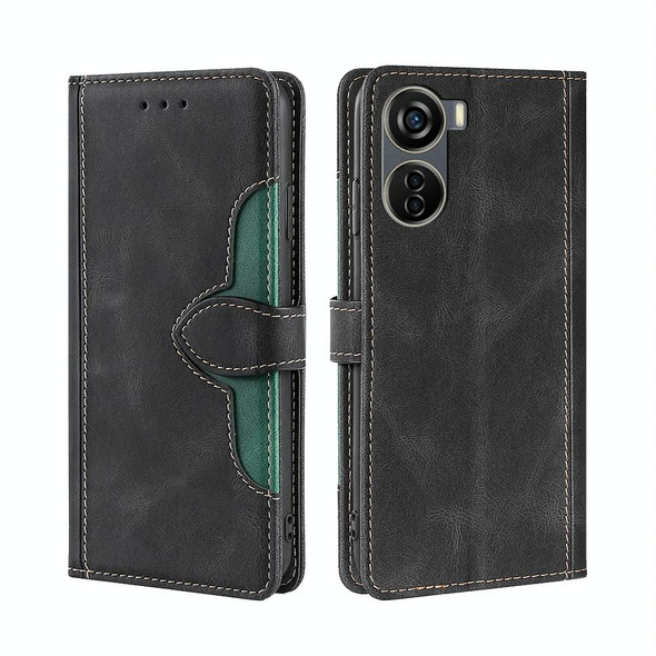 For ZTE Axon 40 Lite Skin Feel Magnetic Buckle Leather Phone Case(Black)