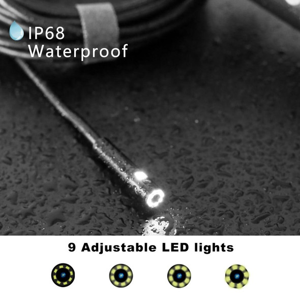 F280 1080P IP68 Waterproof Dual Camera WiFi Digital Endoscope, Length:5m Hard Cable(Black)