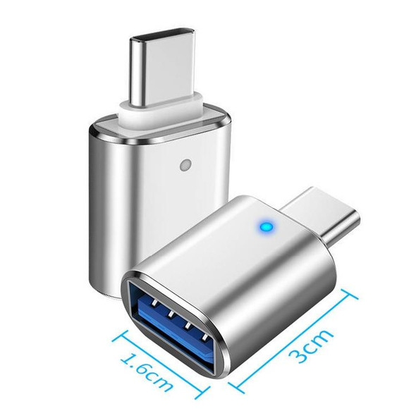 3 PCS USB 3.0 Female to USB-C / Type-C Male OTG Adapter with Indicator Light(Black)