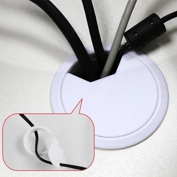 20 PCS ABS Plastic Round Cable Box Computer Desk Cable Hole Cover, Specification:  60mm (White)