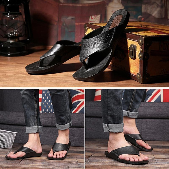 2 PCS Summer Outdoor Beach Sandals Men Wear-Resistant PVC Slippers, Size: 41(Bound Feet Black)