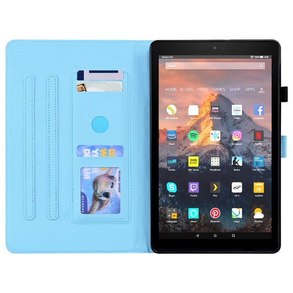 Amazon Fire HD 8 2015 / 2016 / 2017 / 2018 Animal Pattern Horizontal Flip Leatherette Case with Holder & Card Slots & Photo Frame & Sleep / Wake-up Function(Little Flower dog)