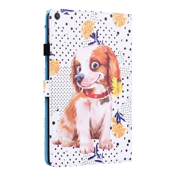 Amazon Fire HD 8 2015 / 2016 / 2017 / 2018 Animal Pattern Horizontal Flip Leatherette Case with Holder & Card Slots & Photo Frame & Sleep / Wake-up Function(Little Flower dog)