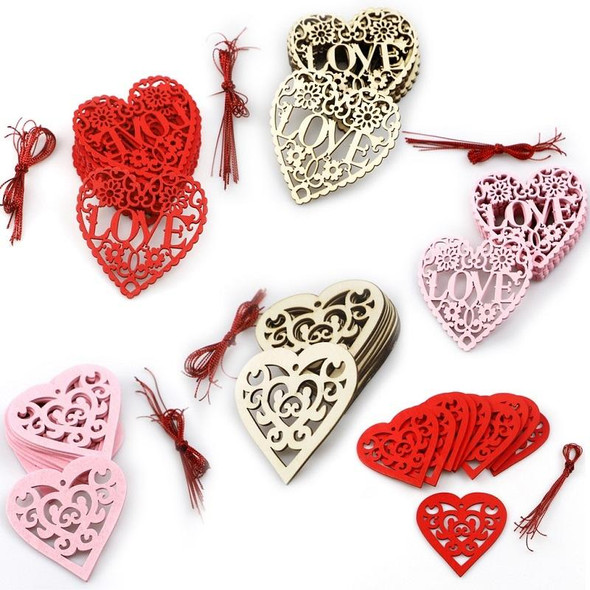 2 Packs Valentines Day Wedding Supplies Hollow Love Decoration Small Pendant JM01769