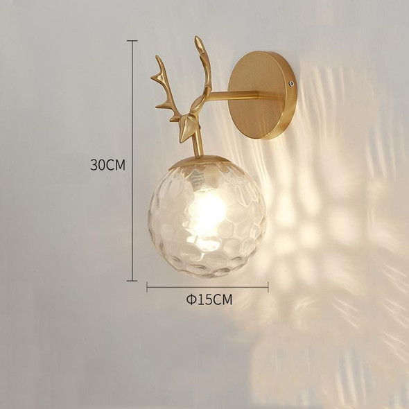 LED Glass Wall Bedroom Bedside Lamp Living Room Study Staircase Wall Lamp, Power source: 12W Tri-color Light(6106 Golden Water Grain Light)