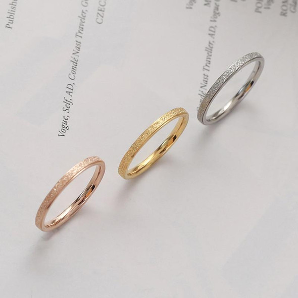 4 PCS Three Lifetimes Titanium Steel Couple Rings Very Fine Frosted Ring, Size: US Size 9(Rose Gold)