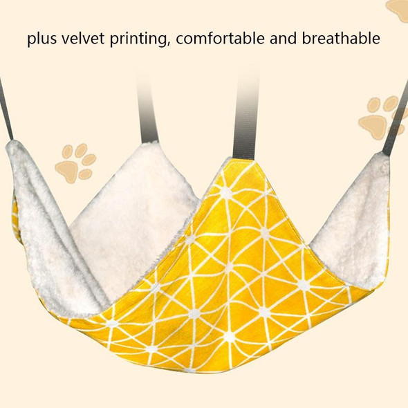 2 PCS PE-160 Canvas Hanging Cat Cage Hammock Adjustable Length Swing Pet Nest, Size: M(Yellow Geometry)