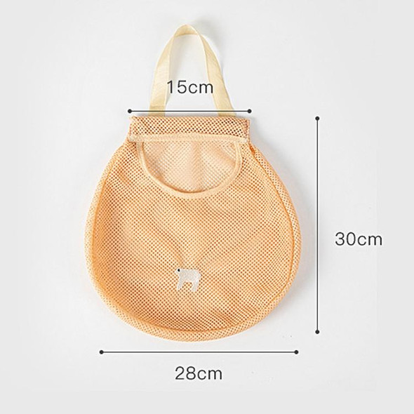 3 PCS yq007 Kitchen Multi-Function Wall Hanging Fruits And Vegetables Storage Bags Portable Hollow Mesh Bag(Orange Yellow)