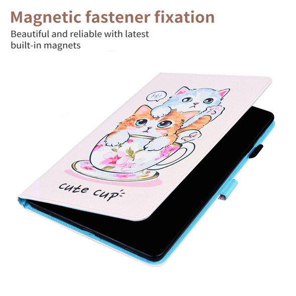 Amazon Kindle Fire 7 Animal Pattern Horizontal Flip Leatherette Case with Holder & Card Slots & Photo Frame & Sleep / Wake-up Function(Cat Brothers)