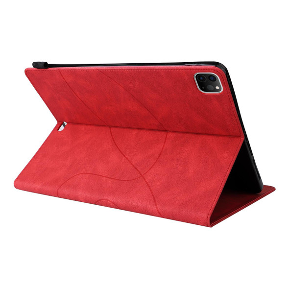 Dual-color Splicing Horizontal Flip PU Leatherette Case with Holder & Card Slots & Sleep / Wake-up Function - iPad Pro 11 (2021/2020/2018) / Air (2020)(Red)