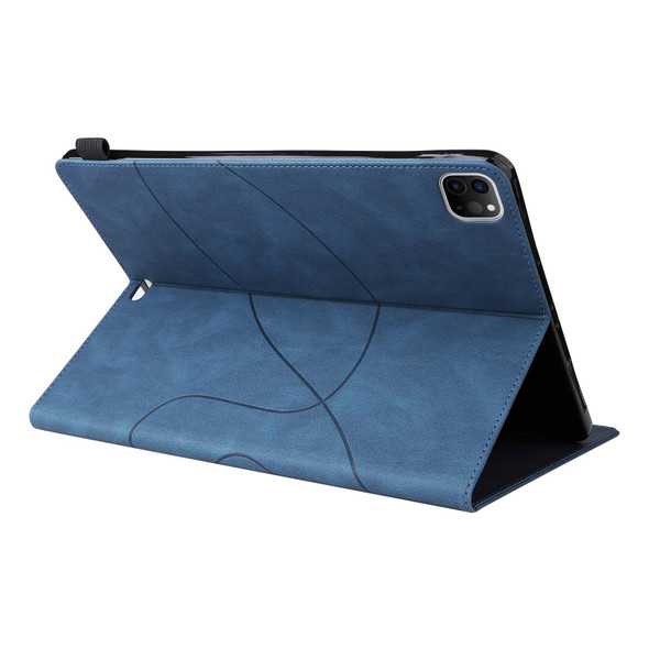 Dual-color Splicing Horizontal Flip PU Leatherette Case with Holder & Card Slots & Sleep / Wake-up Function - iPad Pro 11 (2021/2020/2018) / Air (2020)(Blue)