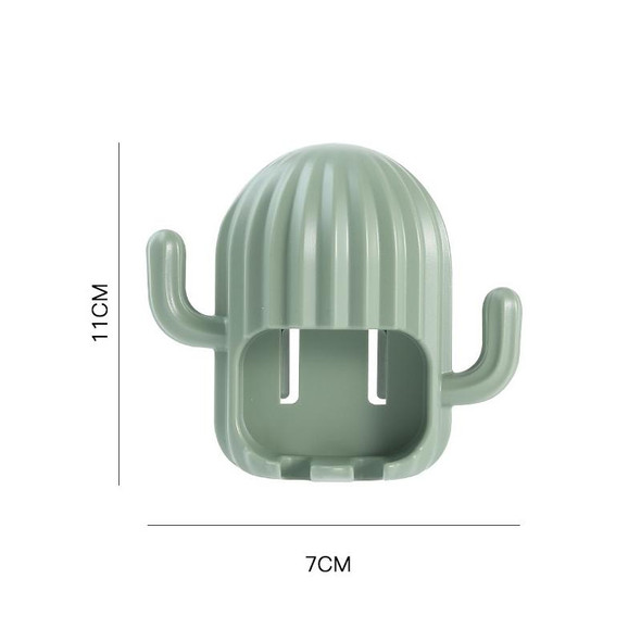 4 PCS Fun Cactus Toothbrush Holder Punch-Free Multifunctional Drain Bathroom Storage Hook,Random Color Delivery