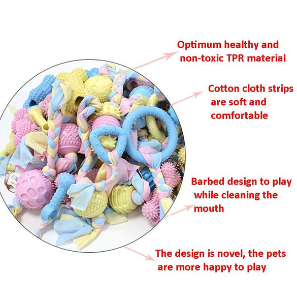3 PCS Pet Toys TPR Bite Resistance Dog Supplies Cotton Rope Cloth Toys, Specification: Pentagar(Random Color Delivery)