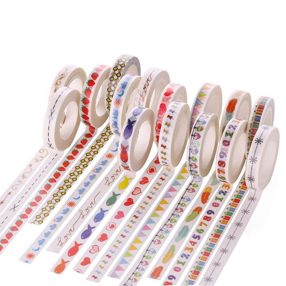 20 Rolls 8mmx10m Paper Tape Hand Ledger Decoration Sticker(Snowflake SM-20)