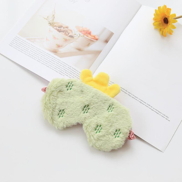 2 PCS Fruit Plush Eye Mask Cute Soft Girl Sleep Blackout Eye Mask(Cactus)