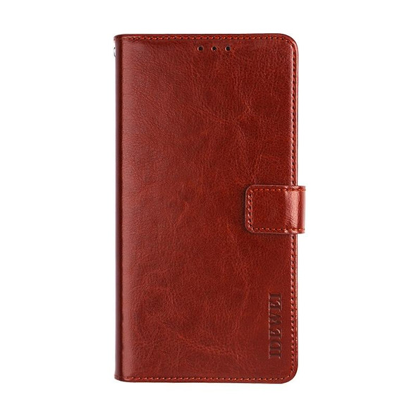 Alcatel 1 2021 idewei Crazy Horse Texture Horizontal Flip Leatherette Case with Holder & Card Slots & Wallet(Brown)