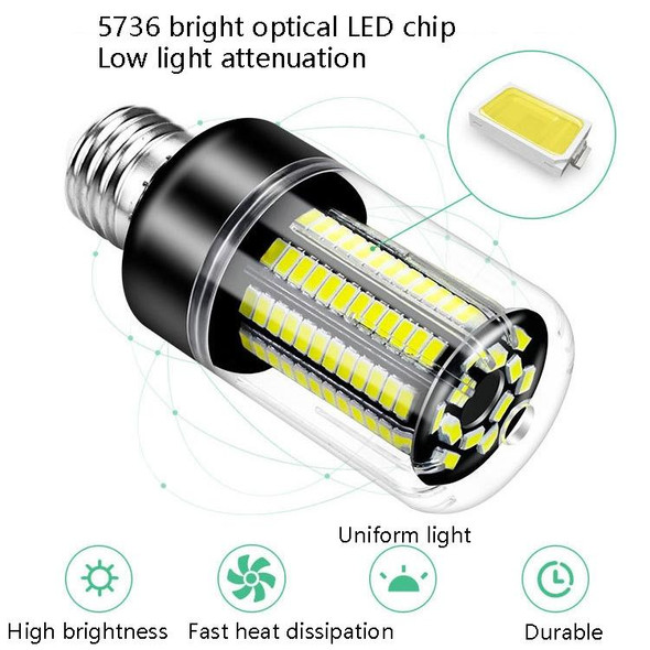 15W 5736 LED Corn Light Constant Current Width Pressure High Bright Bulb(E27 White)